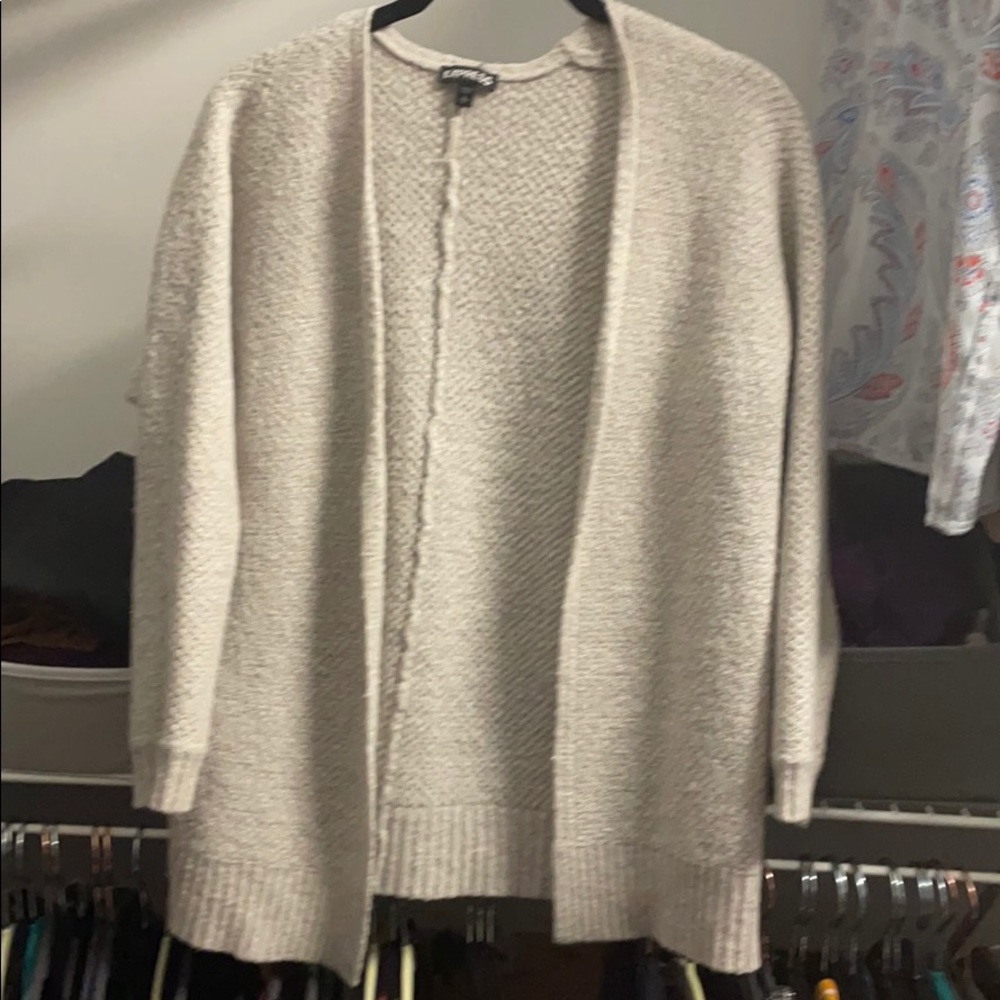 Express Wool/Mohair Oatmeal Open Sweater